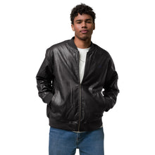 Load image into Gallery viewer, JJ Logo Leather Bomber Jacket