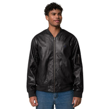 Load image into Gallery viewer, JJ Logo Leather Bomber Jacket