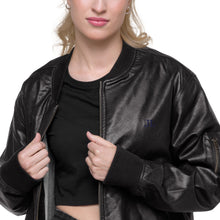 Load image into Gallery viewer, JJ Logo Leather Bomber Jacket
