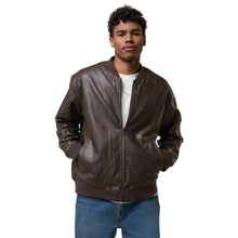 Load image into Gallery viewer, JJ Logo Leather Bomber Jacket