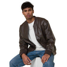 Load image into Gallery viewer, JJ Logo Leather Bomber Jacket