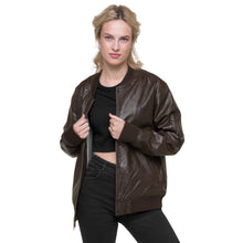 Load image into Gallery viewer, JJ Logo Leather Bomber Jacket