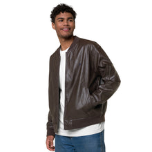 Load image into Gallery viewer, JJ Logo Leather Bomber Jacket