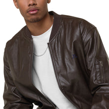 Load image into Gallery viewer, JJ Logo Leather Bomber Jacket
