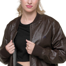 Load image into Gallery viewer, JJ Logo Leather Bomber Jacket
