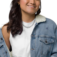 Load image into Gallery viewer, JJ Logo denim sherpa jacket