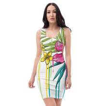Load image into Gallery viewer, JUNO Draning Flower Fitted Dress
