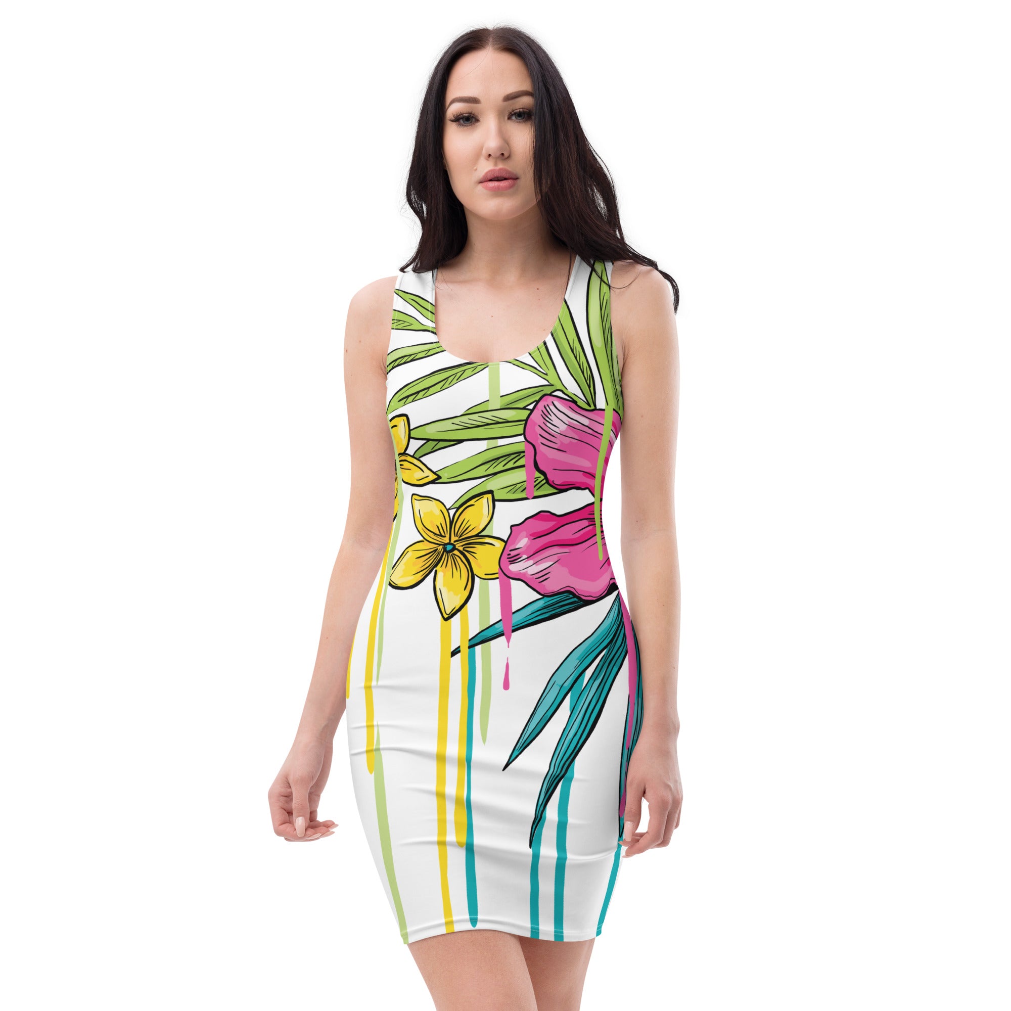 JUNO Draning Flower Fitted Dress – JUNO1965