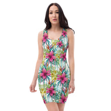 Load image into Gallery viewer, JUNO Running Flowers Fitted Dress
