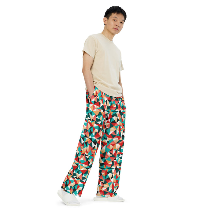 JUNO Colourful Scopic Wide-leg Trousers
